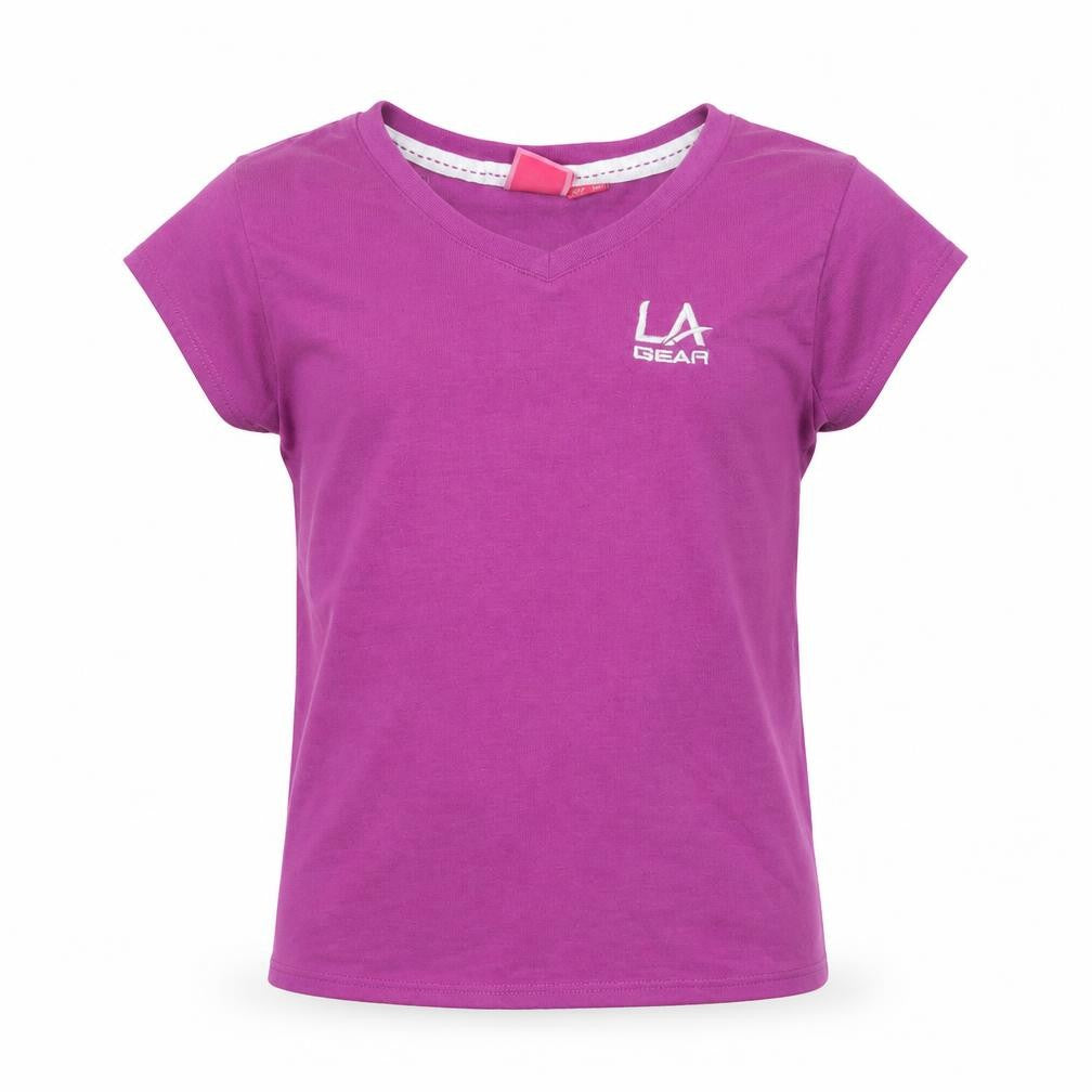 LA Gear Girls Purple   Basic T-Shirt Size 9-10 Years