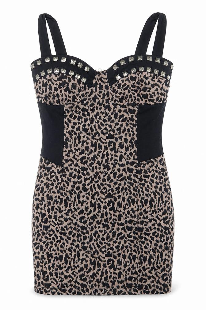 Crafted Womens Blue Animal Print  Mini  Size 10  - built in bra