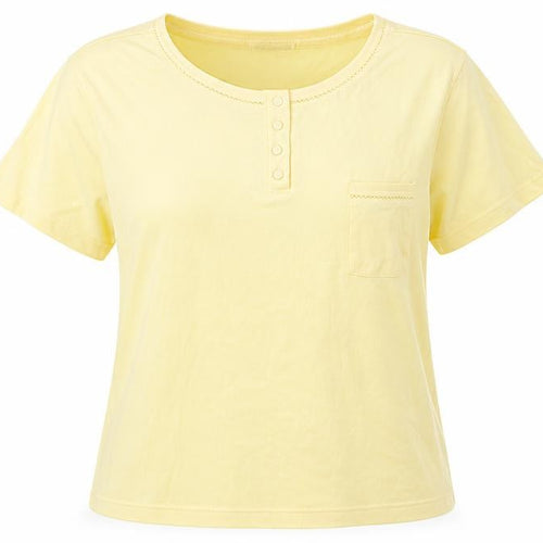 Provencale Womens Yellow  Jersey Basic T-Shirt Size M