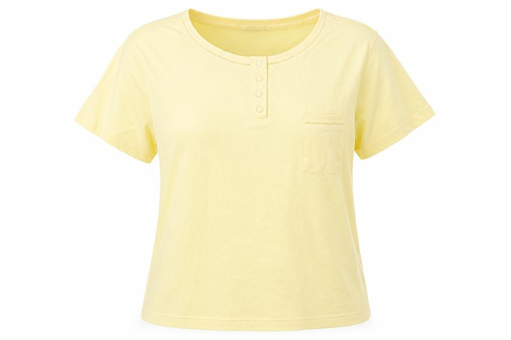Provencale Womens Yellow  Jersey Basic T-Shirt Size M