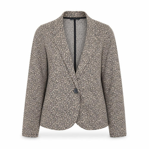 George Womens Brown Animal Print  Jacket Blazer Size 12
