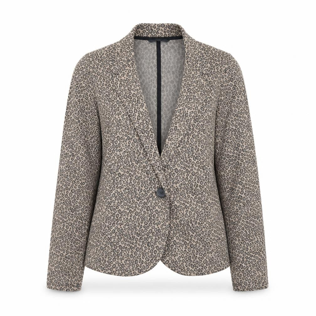George Womens Brown Animal Print  Jacket Blazer Size 12
