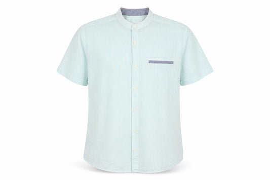 Front view of LCW Young men’s blue button-up, size XS, - dip dye