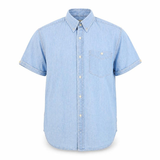 Front view of Next men’s blue button-up, size S