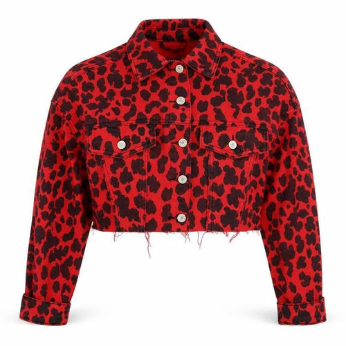 Miss Toxic Womens Red Animal Print  Jacket  Size 8