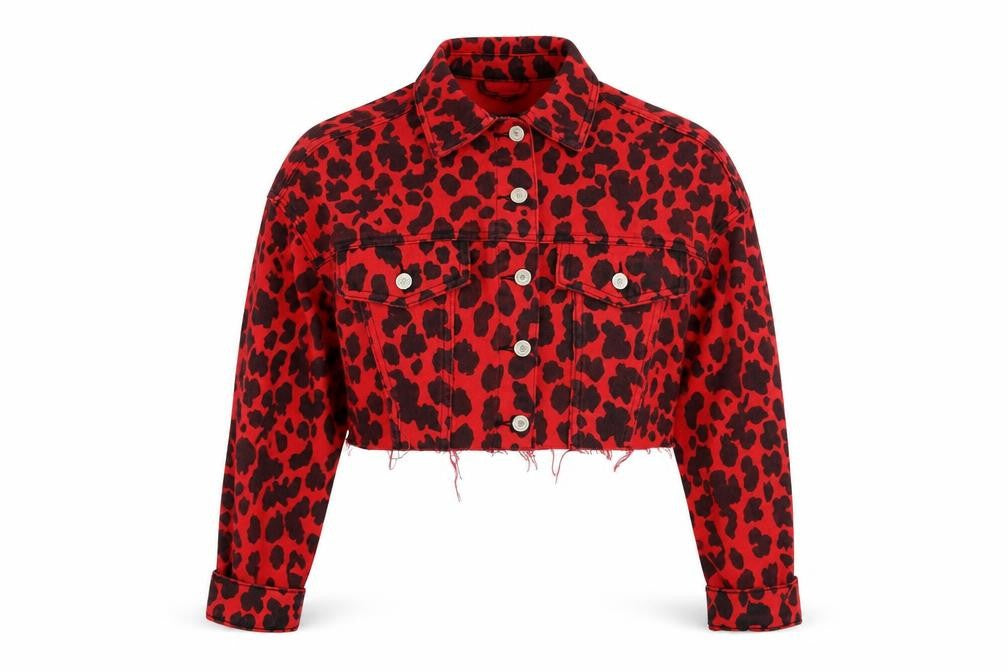 Miss Toxic Womens Red Animal Print  Jacket  Size 8
