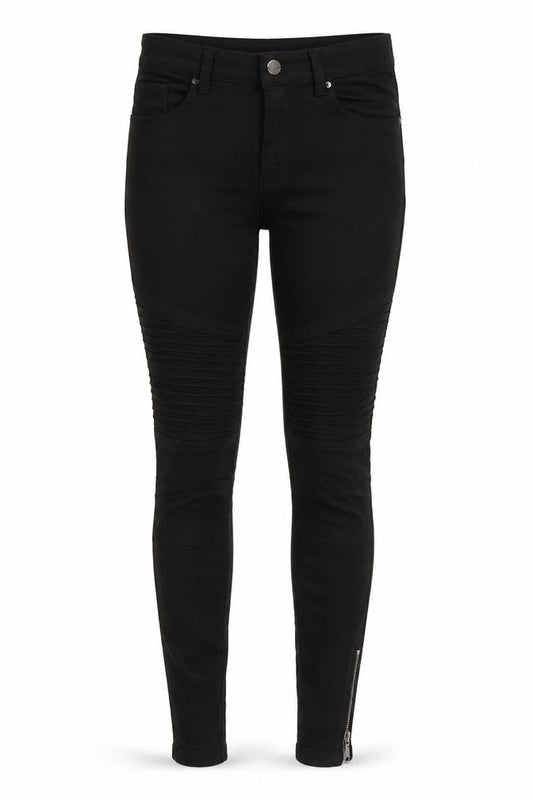 Front view of H&M women’s black denim jegging jeans, size UK 8, 29-inch leg