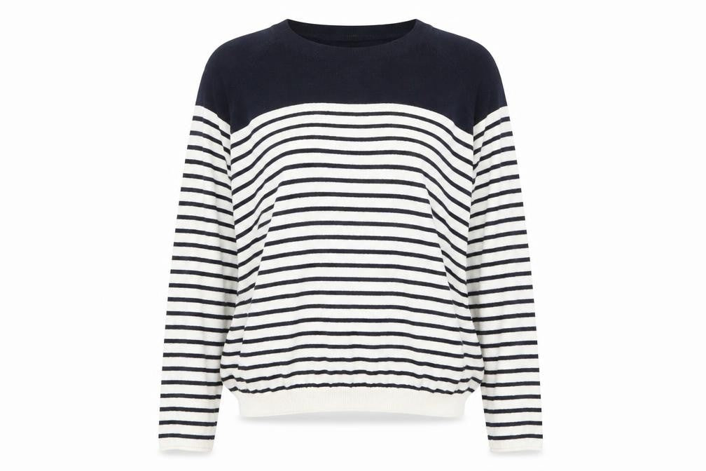 Topshop Womens Blue Striped  Pullover Jumper Size 10