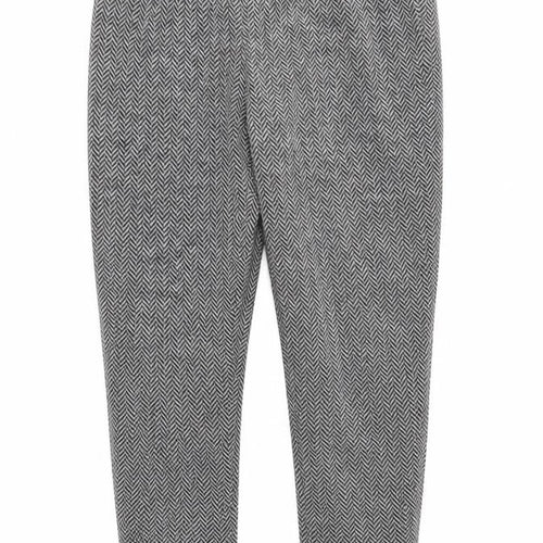 WAREHOSUE Womens Grey Geometric  Trousers  Size 10 L29 in
