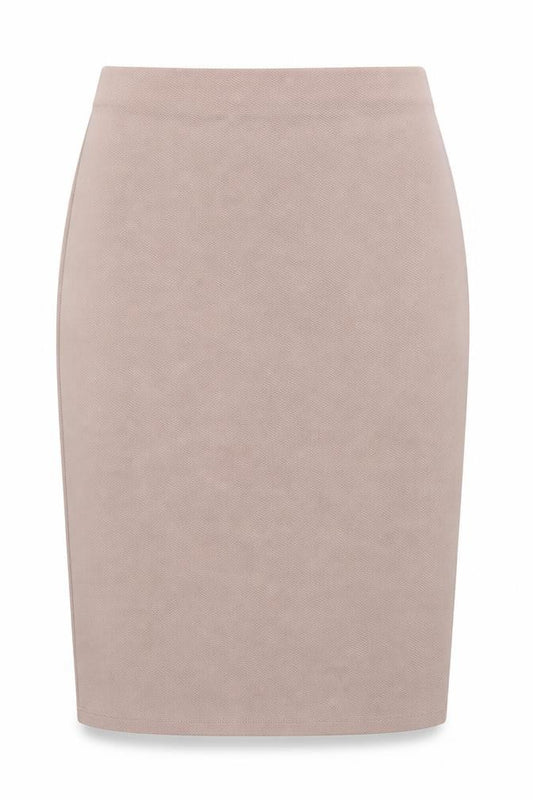 Front view of Warehouse women’s pink a-line skirt, size UK 10