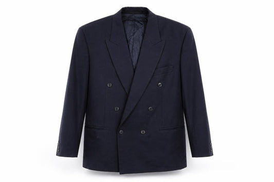 Front view of Horne Brothers men’s blue rayon jacket suit jacket, size 44