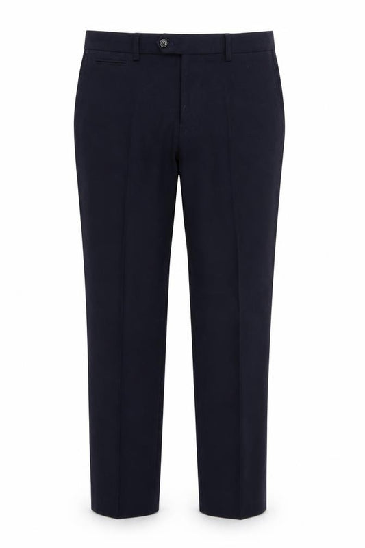 Front view of Next men’s blue rayon dress pants trousers, 29-inch leg
