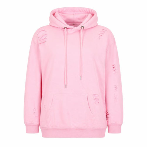 Select Womens Pink   Pullover Hoodie Size 10  - Distressed