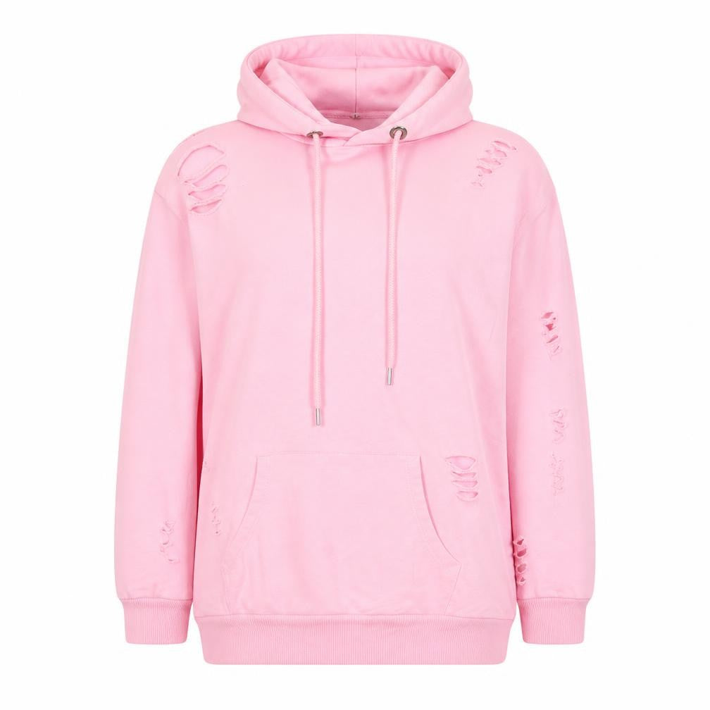Select Womens Pink   Pullover Hoodie Size 10  - Distressed