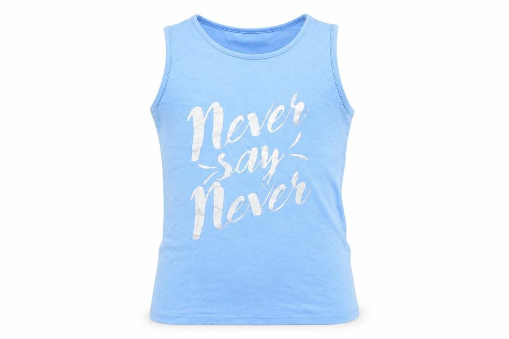 Txm kids Girls Blue   Basic Tank Size 10-11 Years  - never say never