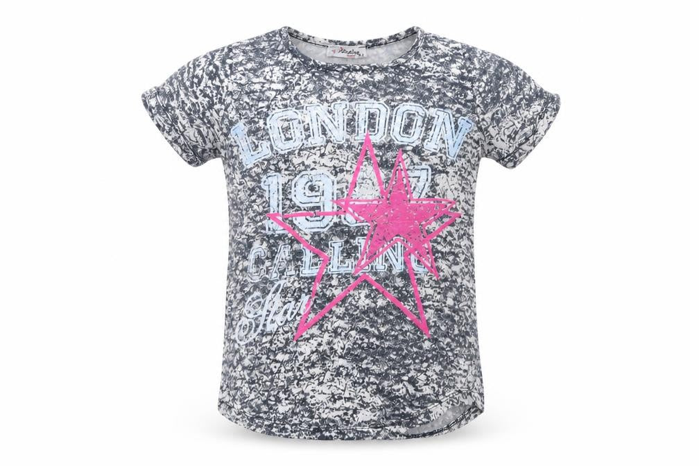 atabay Girls Blue   Basic T-Shirt Size 8-9 Years  - london