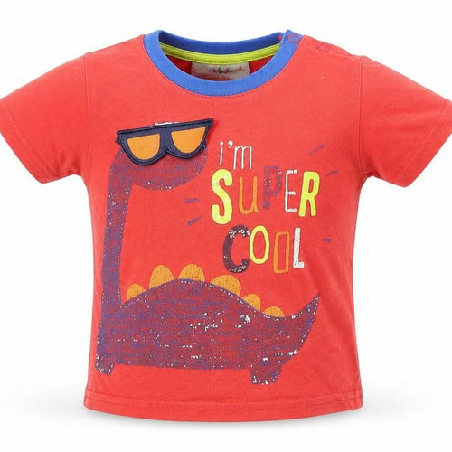Lily & Jack Boys Red   Basic T-Shirt Size 12-18 Months  - DInosaur