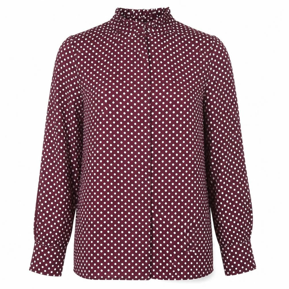 Primark Womens Purple Polka Dot  Basic Button-Up Size 12