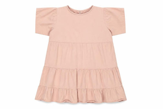 Front view of Boohoo women’s pink t-shirt dress, size UK 6