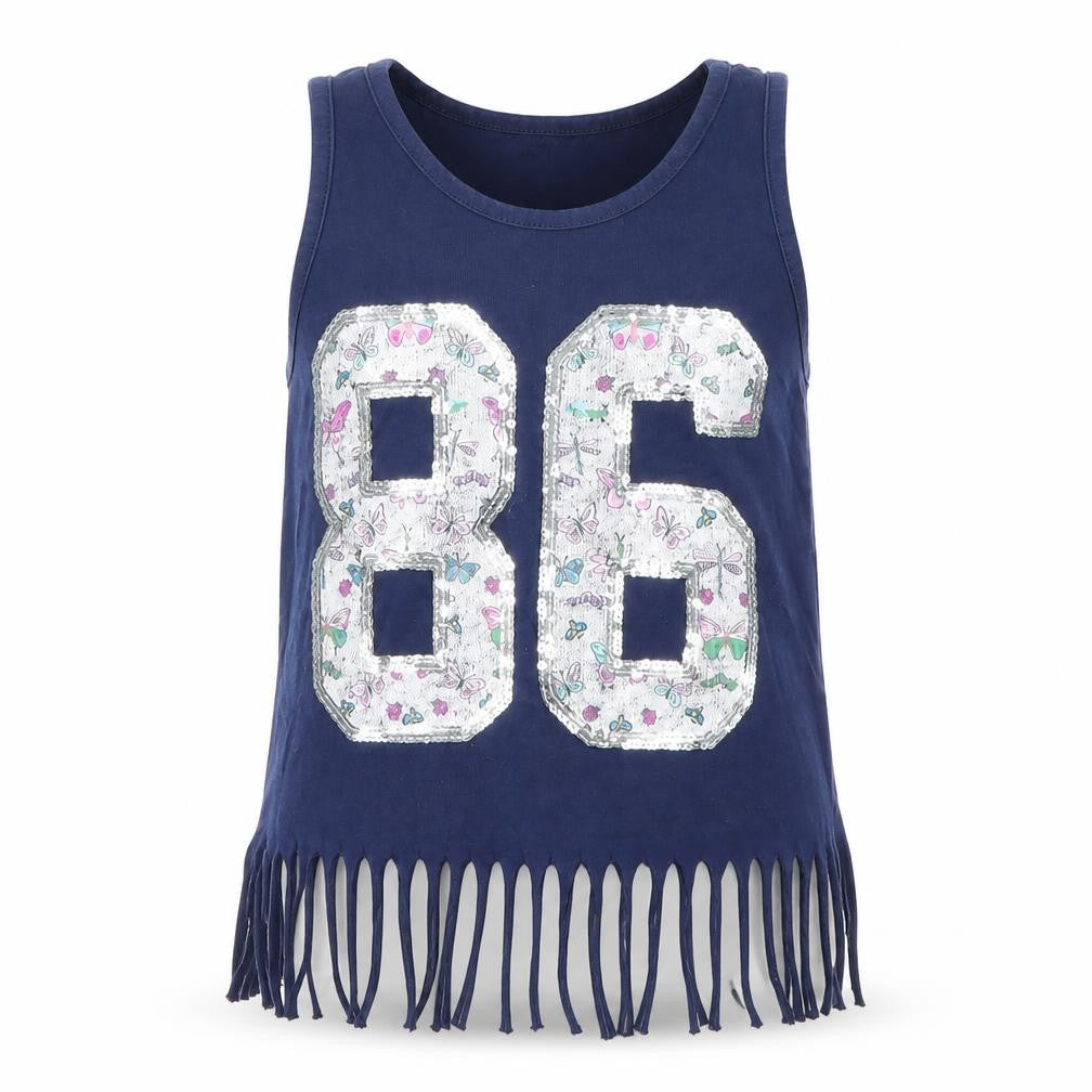 Preworn Girls Blue   Basic Tank Size 7-8 Years