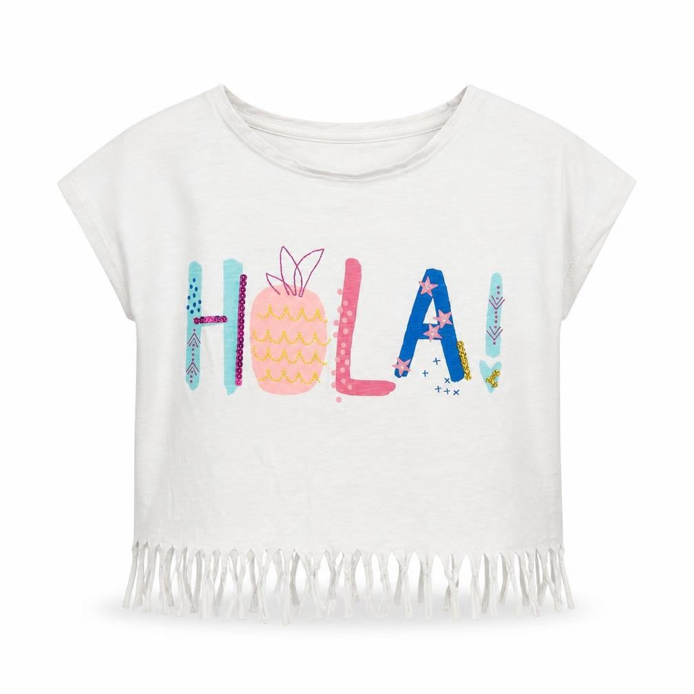 Nutmeg Girls White   Basic T-Shirt Size 6 Years