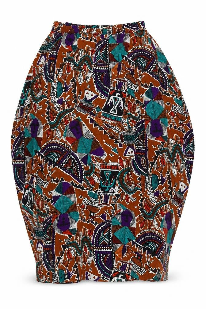 Copperob Womens Multicoloured Geometric  Swing Skirt Size 10