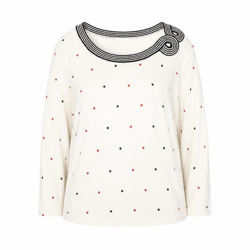 CC Womens White Polka Dot  Pullover Jumper Size XL