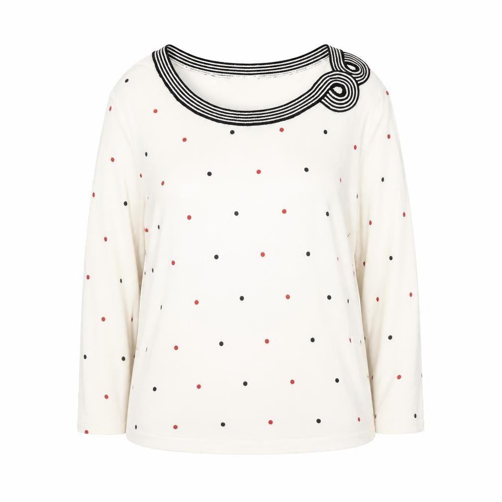 CC Womens White Polka Dot  Pullover Jumper Size XL