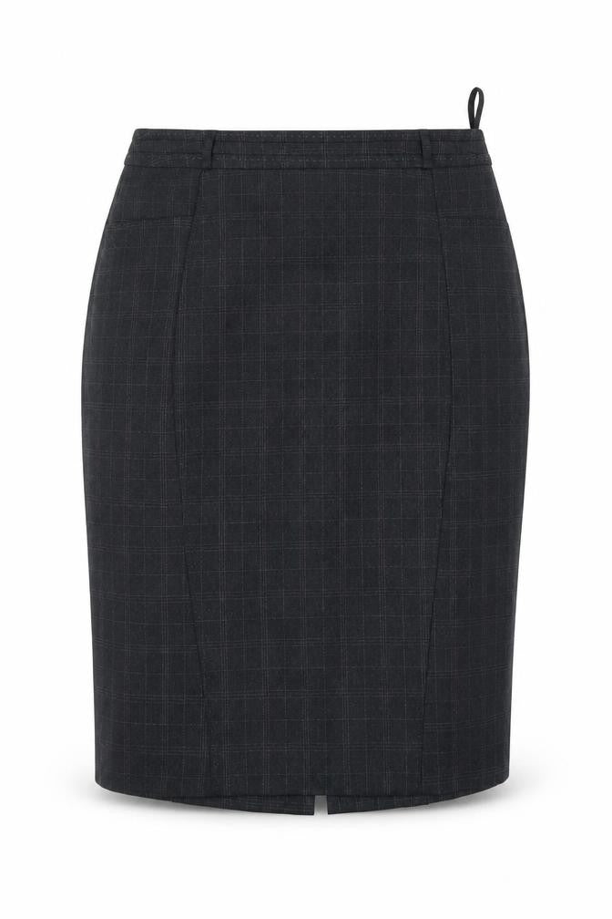 Front view of Atmosphere women’s grey a-line skirt, size UK 14