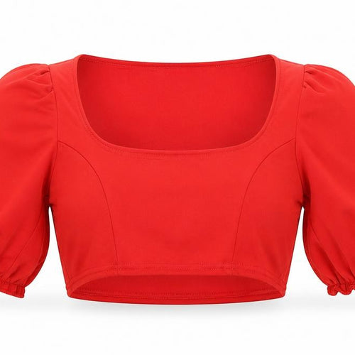 Stylewise Womens Red   Cropped Blouse Size L