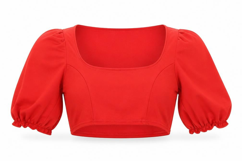 Stylewise Womens Red   Cropped Blouse Size L