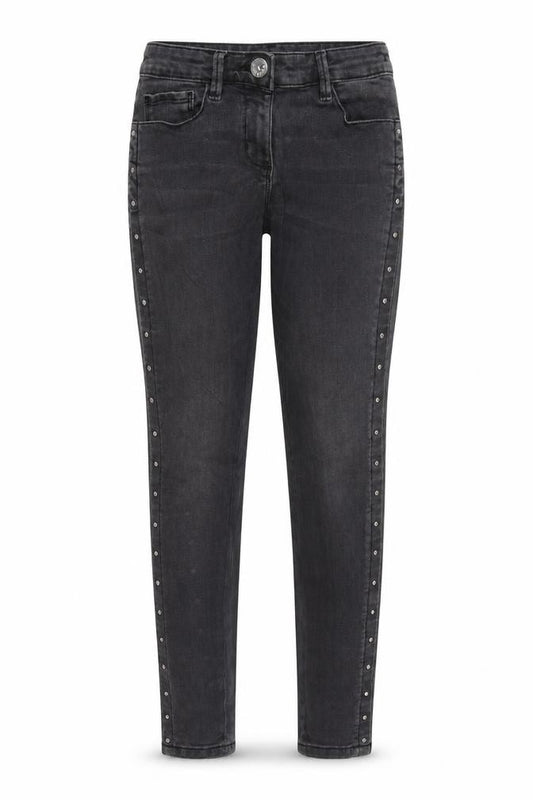 Front view of Next girls’ black denim skinny jeans, size 12, years