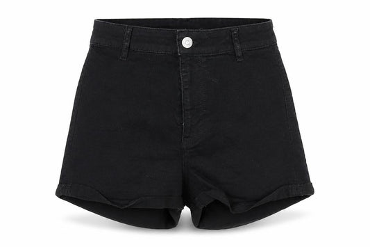 Front view of Divided girls’ black cut-off shorts, size 10, years