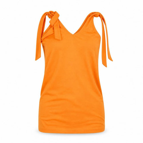 Pieces Womens Orange   Basic T-Shirt Size S