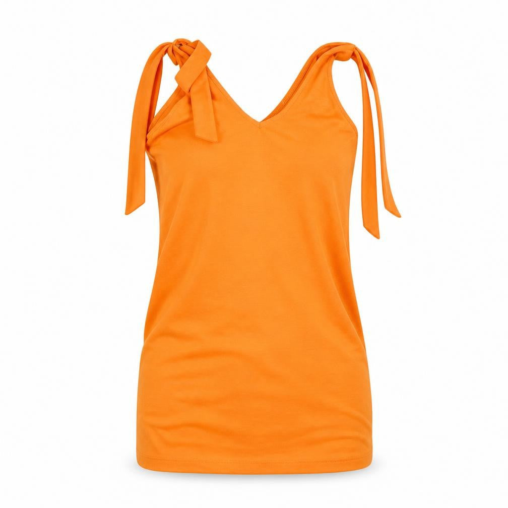 Pieces Womens Orange   Basic T-Shirt Size S