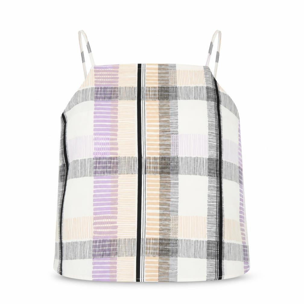 Marks and Spencer Womens Ivory Check  Basic Blouse Size 6