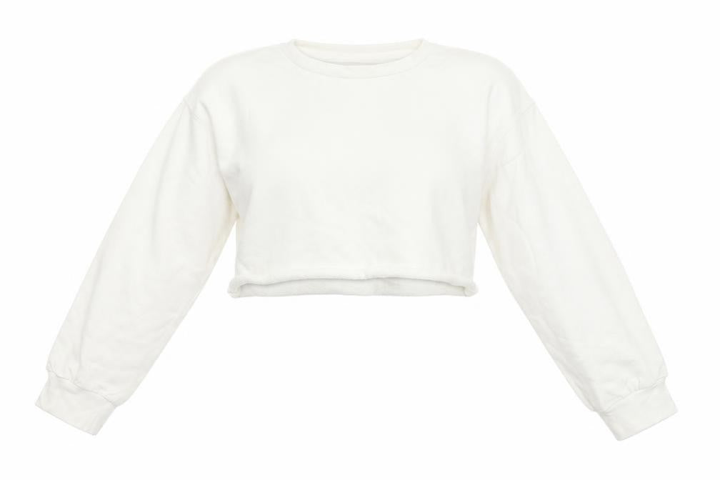 Prettylitlething Womens White   Pullover Sweatshirt Size 10  - crop top