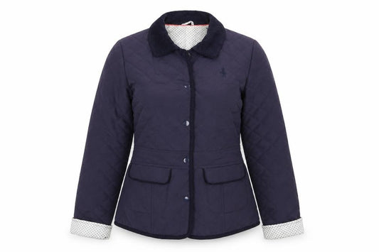 Front view of New Look women’s blue jacket, size UK 8