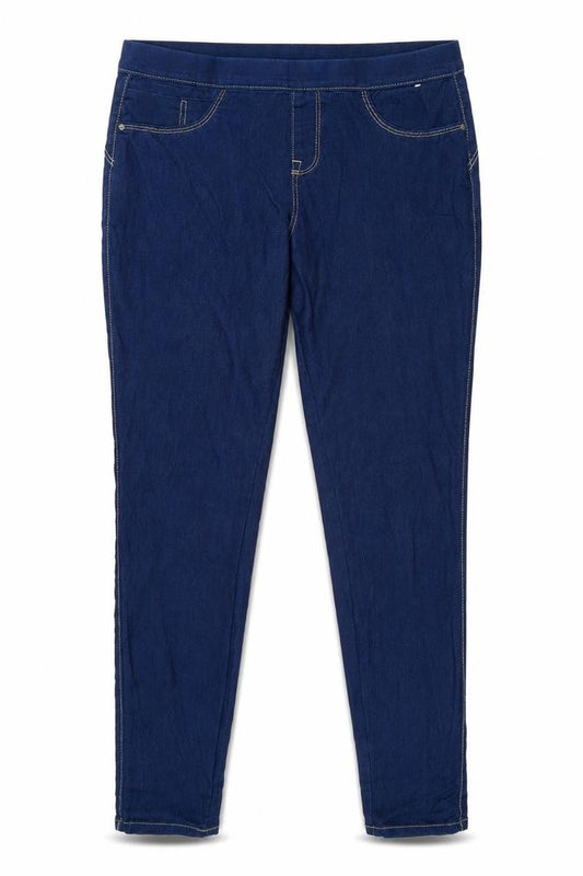 Front view of Denim & Co. women’s blue skinny jeans, size UK 10, 34-inch leg
