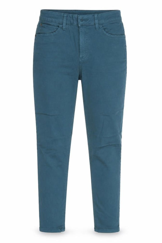 Front view of Marks & Spencer women’s green skinny jeans, size UK 8, 27-inch leg