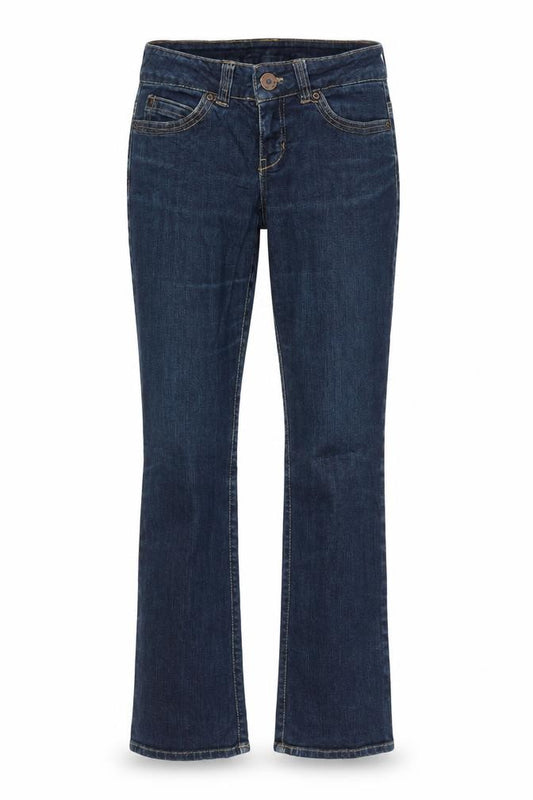 Front view of Only women’s blue straight jeans, size UK 36, 31-inch leg