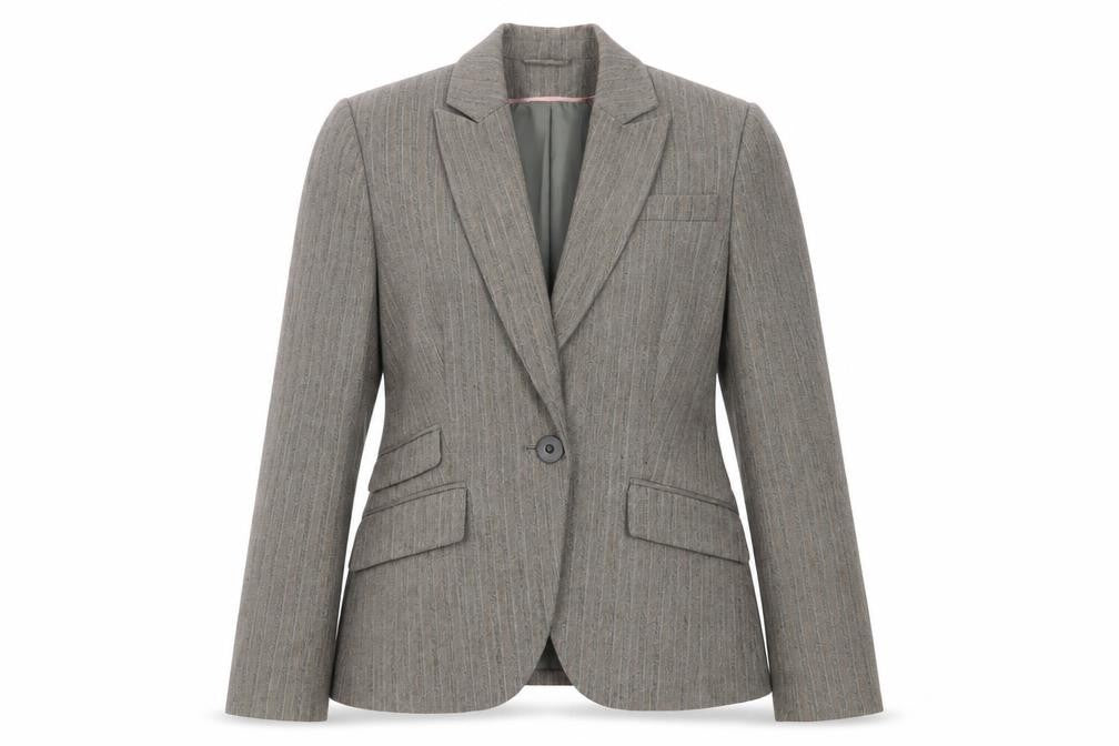 Dorothy Perkins Womens Brown Striped  Jacket Suit Jacket Size 12