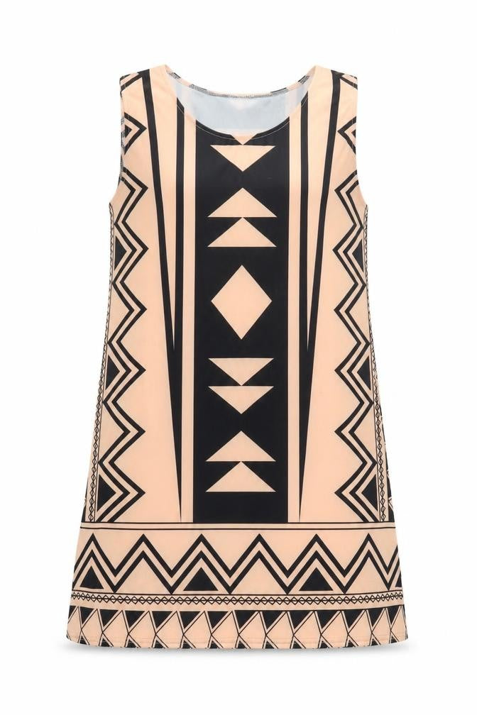 Yoins Womens Pink Geometric  Shift  Size XL