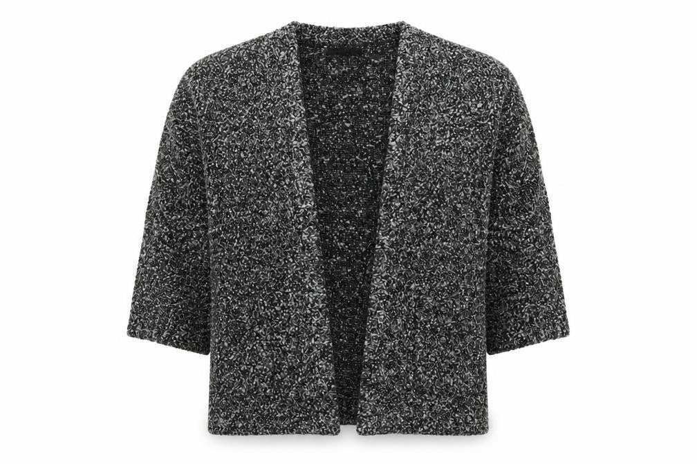 Front view of Atmosphere women’s grey cardigan jumper, size UK 8