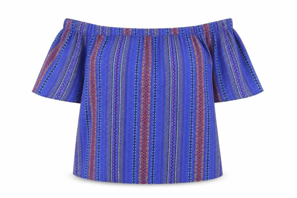 New Look Womens Blue Striped  Basic Blouse Size 12