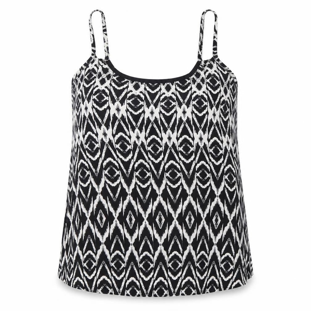 QED London Womens Black Geometric  Basic Tank Size 10