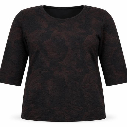Anne Smith Womens Brown   Basic T-Shirt Size XL