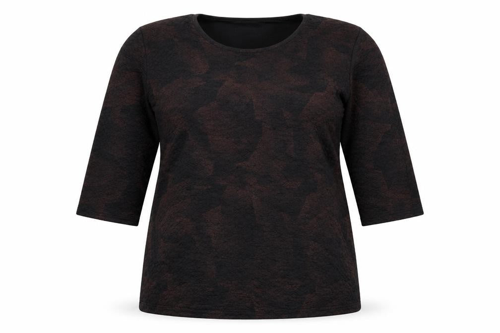 Anne Smith Womens Brown   Basic T-Shirt Size XL