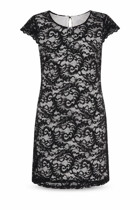 Front view of Dorothy Perkins women’s black a-line, size UK 12