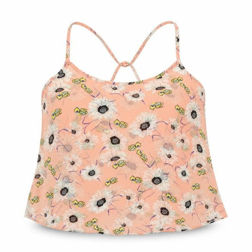 Hearts & Bows Womens Pink Floral  Cropped Blouse Size 10